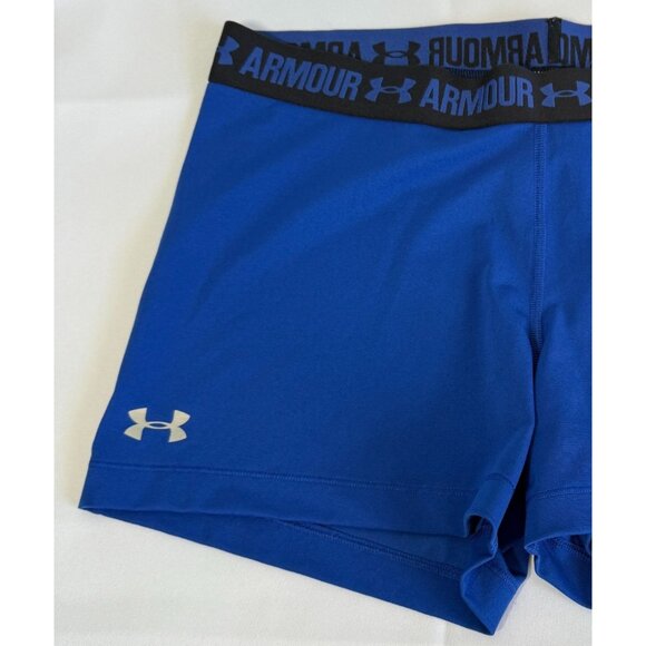 Under Armour Womens HeatGear Compression Shorts XL Blue Activewear Gym Workout - Picture 3 of 12